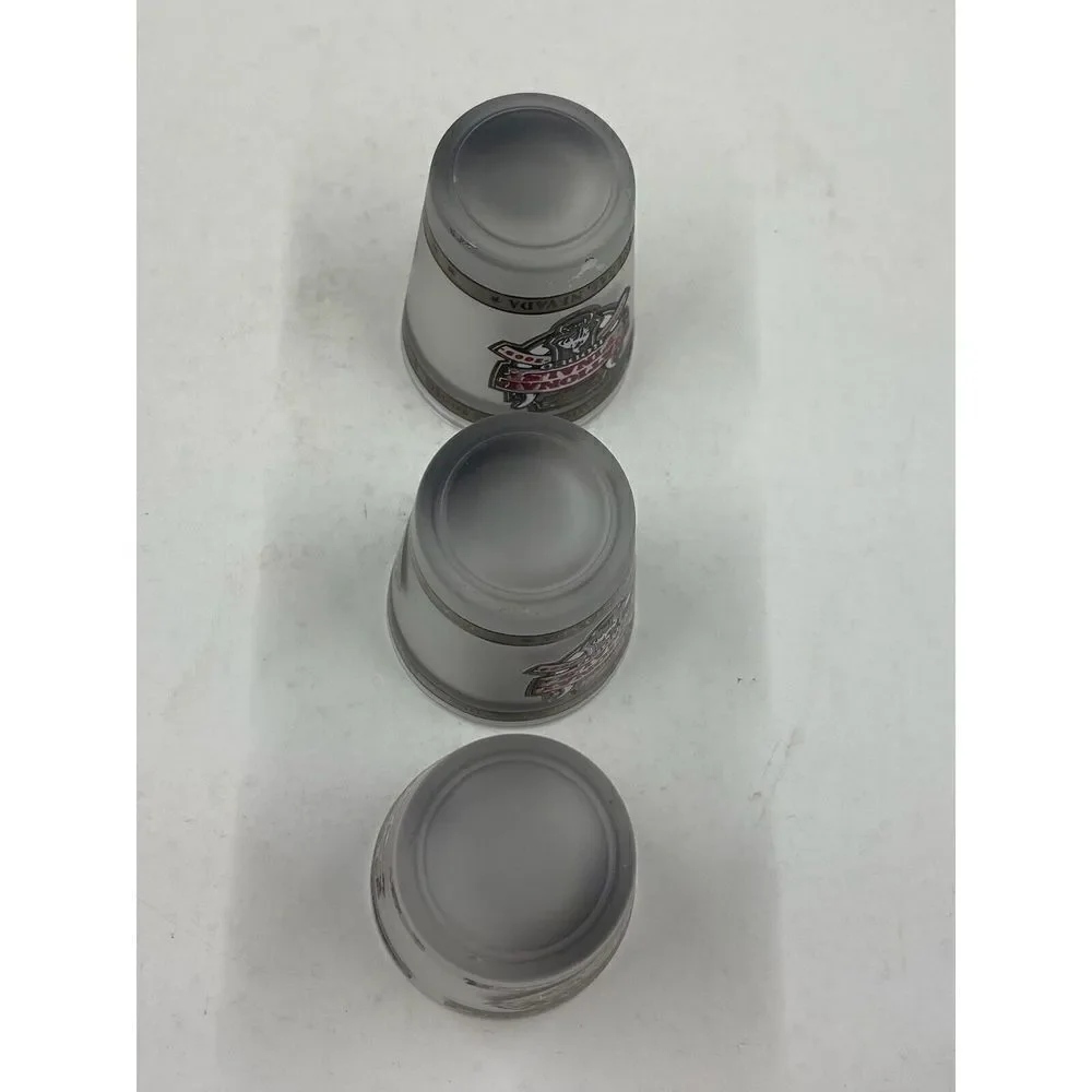 Wrangler National Finals Rodeo Frosted Shot Glass 2009 Las Vegas NFR Lot Of 3
